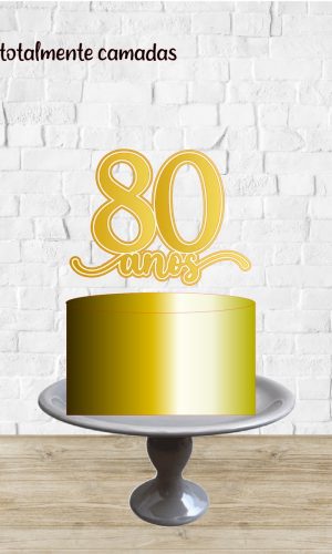 Arquivo de Corte Topo de Bolo 80 Anos