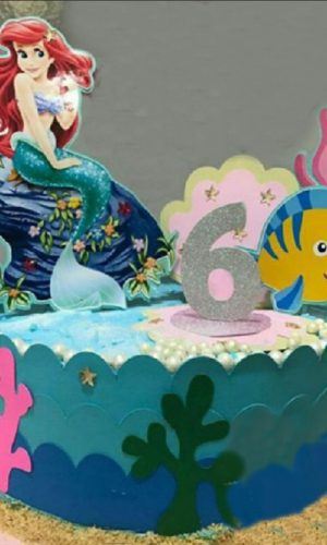 ARQUIVO DE CORTE TOPO DE BOLO A PEQUENA PRINCESA ARIEL.