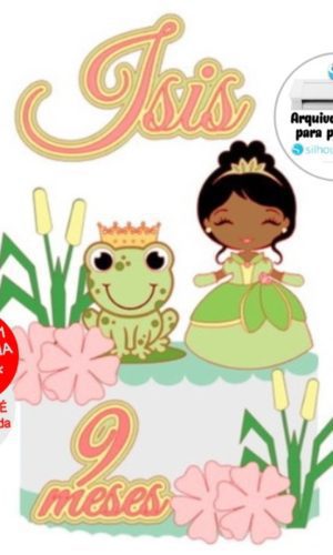 Arquivo de Corte Topo de Bolo a Princesa e o Sapo - Tiana