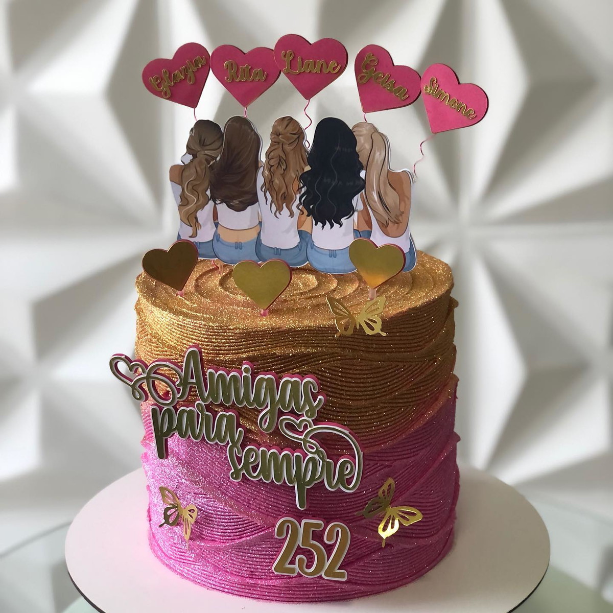 364 - Arquivo de Corte Topo de Bolo Amigas para Sempre