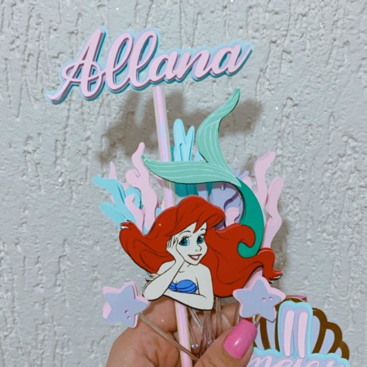 Arquivo de Corte Topo de Bolo Ariel Pequena Sereia - Imagem 3