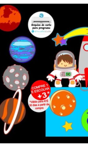 Arquivo de Corte Topo de Bolo Astronauta