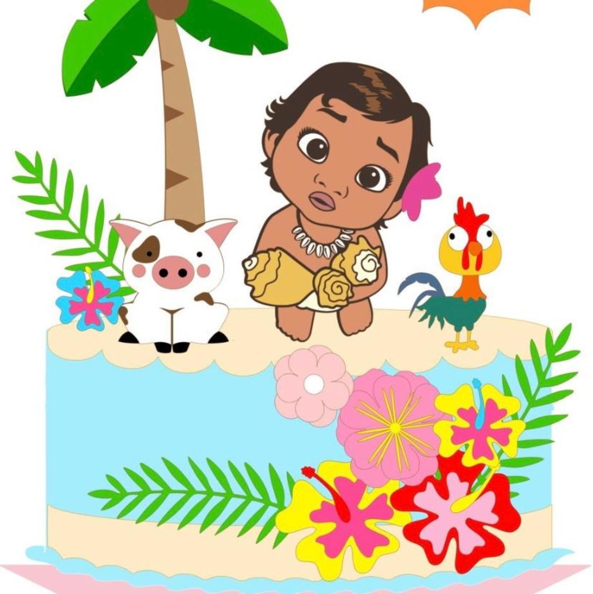 Arquivo de Corte Topo de Bolo Baby Moana