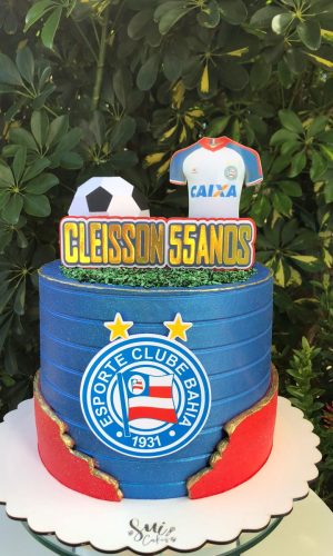 243 - Arquivo de Topo de Bolo Esporte Clube Bahia Bola 3d
