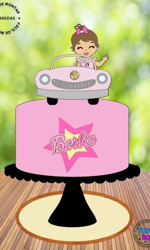 Arquivo de Corte Topo de Bolo Barbie Baby Carro
