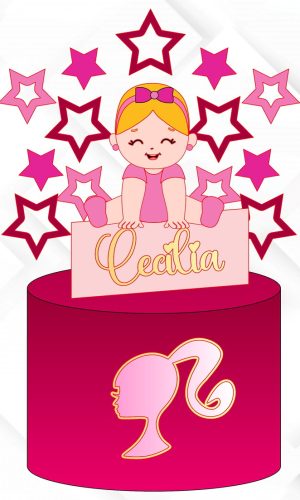 Arquivo de Corte Topo de Bolo Barbie Baby Studio 011