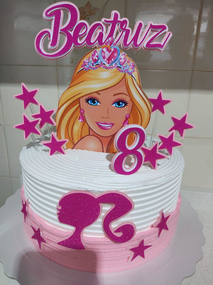 Arquivo De Corte Topo De Bolo Barbie - Imagem 3