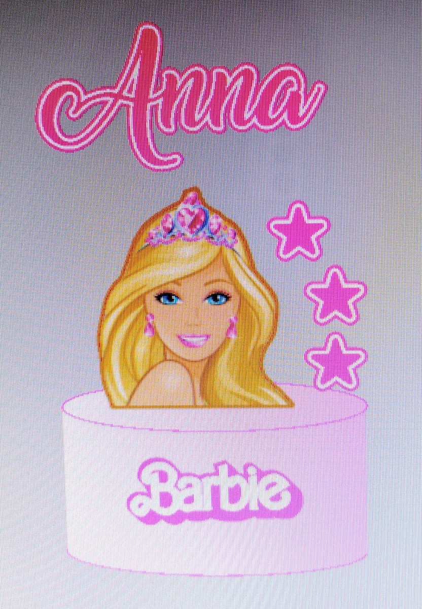 Arquivo de Corte Topo de Bolo Barbie + 4