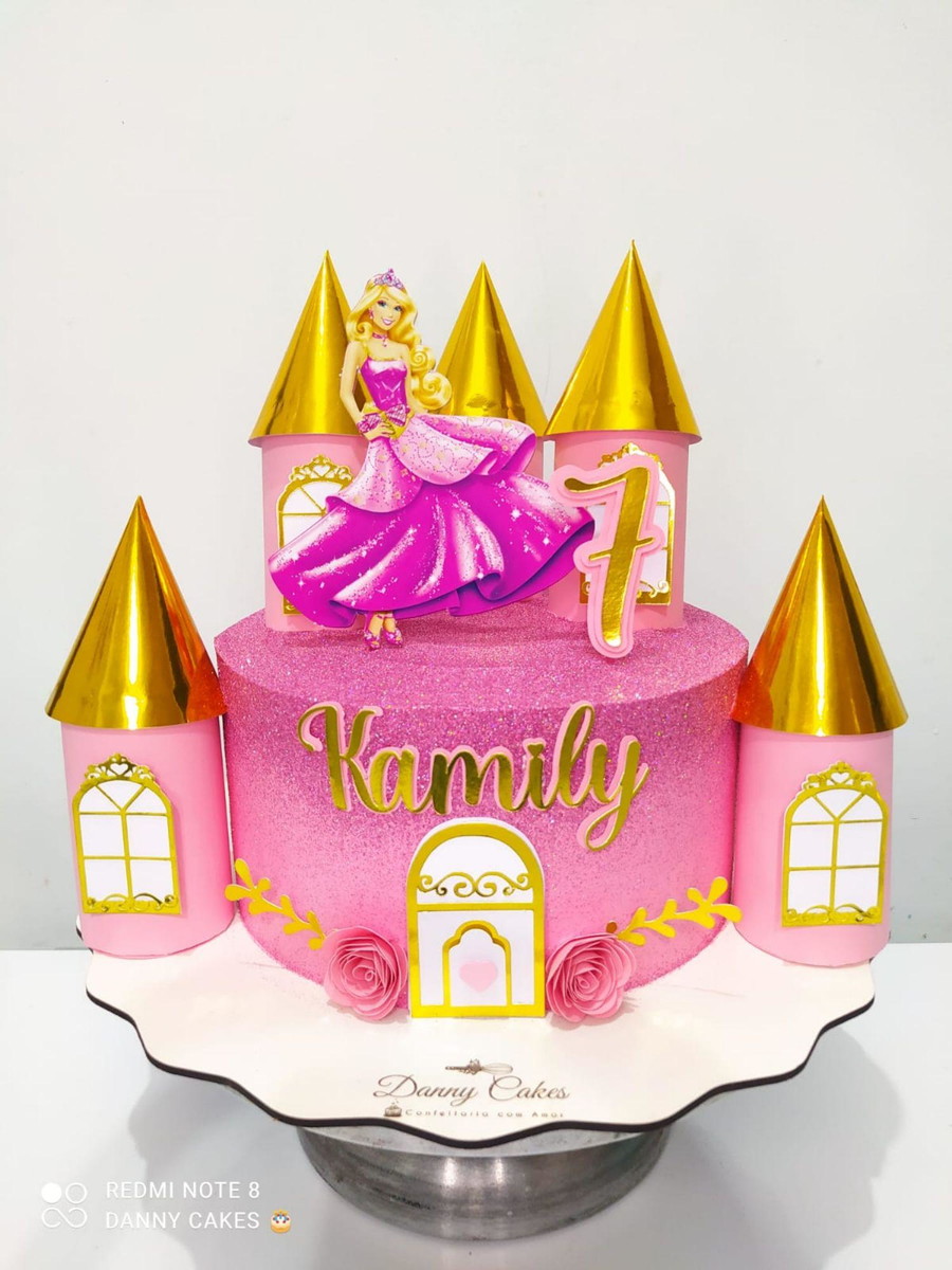 Arquivo de Corte Topo de Bolo Barbie Castelo