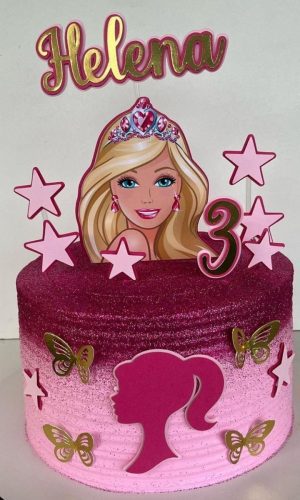 Arquivo de Corte Topo de Bolo Barbie Estrelas