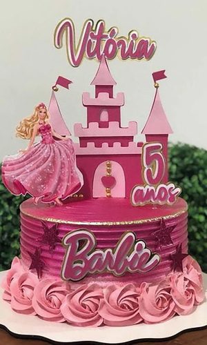 Arquivo de Corte: Topo de Bolo Barbie Princesa 015