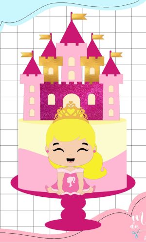 Arquivo de Corte Topo de Bolo Barbie Princesa Baby 026