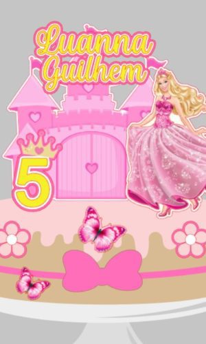Arquivo de Corte Topo de Bolo Barbie Princesa