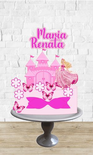 Arquivo de Corte Topo de Bolo Barbie Princesa Castelo