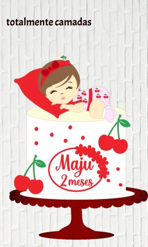 Arquivo de Corte Topo de Bolo Bebê Cereja
