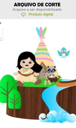 Arquivo de Corte Topo de Bolo Bebê Pocahontas