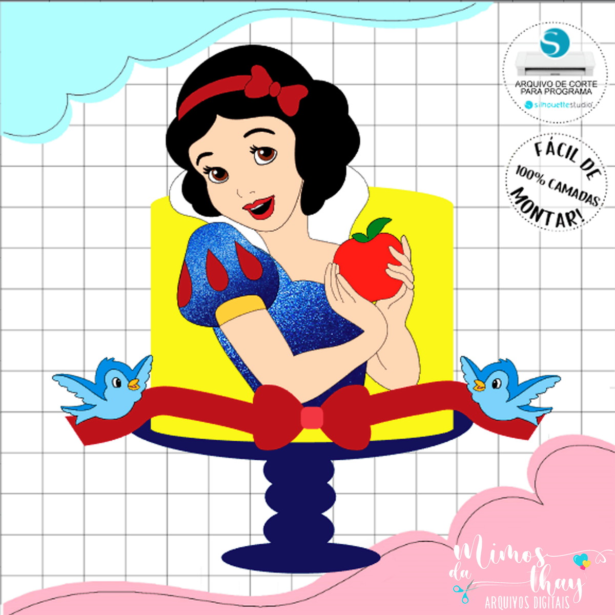 Arquivo de Corte: Topo de Bolo Branca de Neve 015