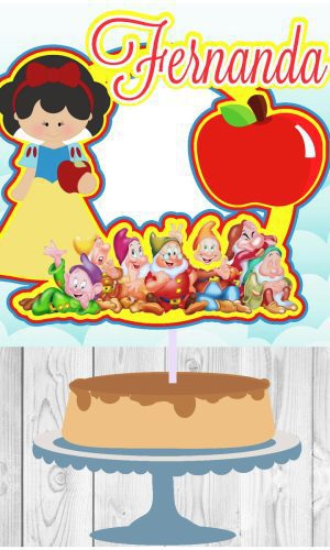 10 Arquivo Por R$ 10,00 Topo de Bolo Branca de Neve
