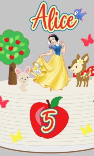 Arquivo de Corte Topo de Bolo Branca de Neve Maça