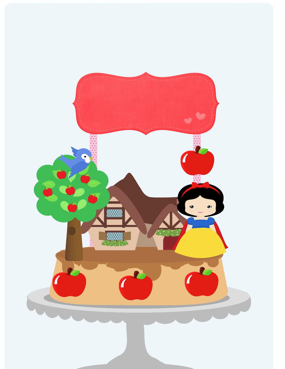 Arquivo de Corte Topo de Bolo Branca de Neve Pdf/st #3829 - Imagem 2