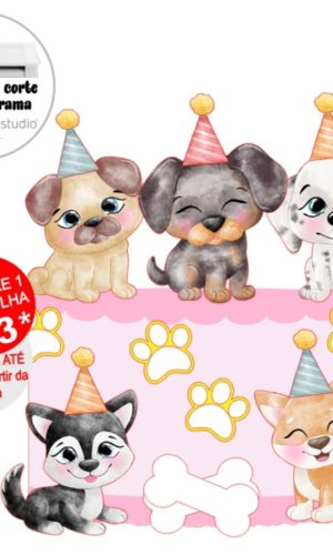 Arquivo de Corte Topo de Bolo Cachorros