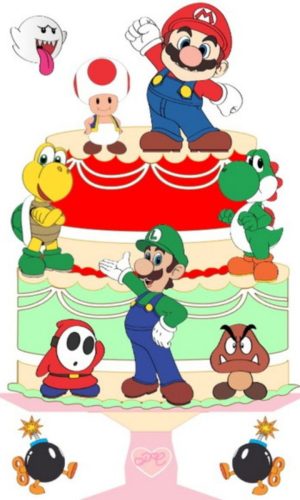 Arquivo de Corte Topo de Bolo Camadas Super Mario Studio