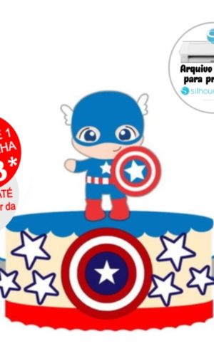Arquivo de Corte Topo de Bolo Capitao America