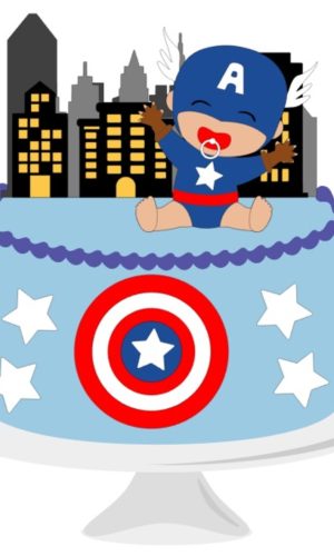 Arquivo de Corte Topo de Bolo Capitao America Bebê