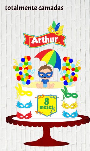 Arquivo de Corte Topo de Bolo Carnaval Bebe