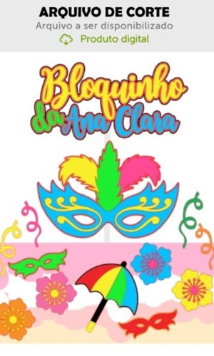 Arquivo de Corte Topo de Bolo Carnaval Máscara
