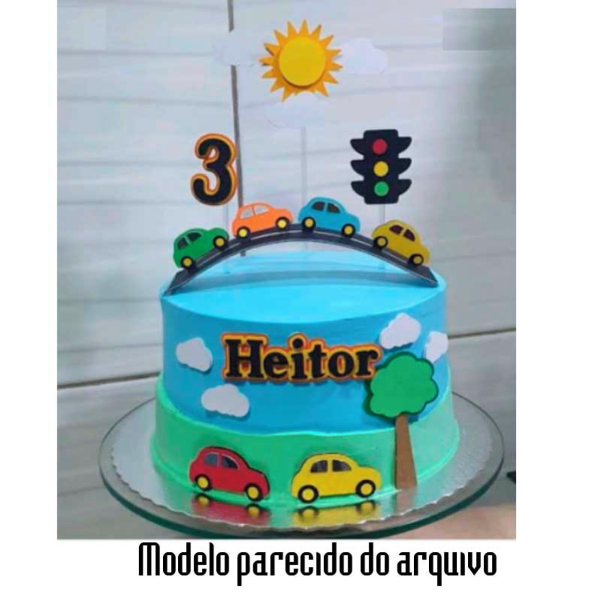 Arquivo de Corte Topo de Bolo Carrinhos + BRINDE - Imagem 2