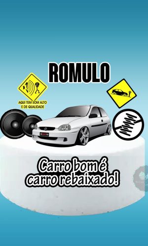 Arquivo Digital Topo de Bolo Carro Rebaixado #1 Pdf/jpg