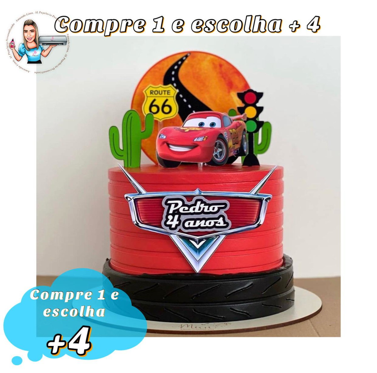 Arquivo de corte topo de bolo - Carros 001