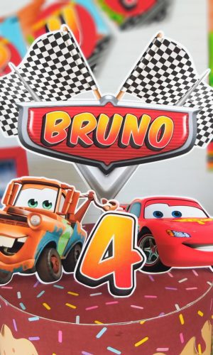 Arquivo de Corte topo de bolo Carros 02 - Studio e PDF