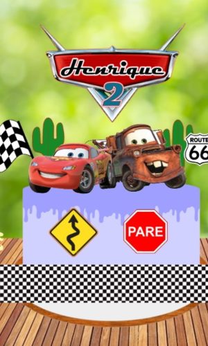 Arquivo de Corte topo de bolo Carros 05 - Studio e PDF