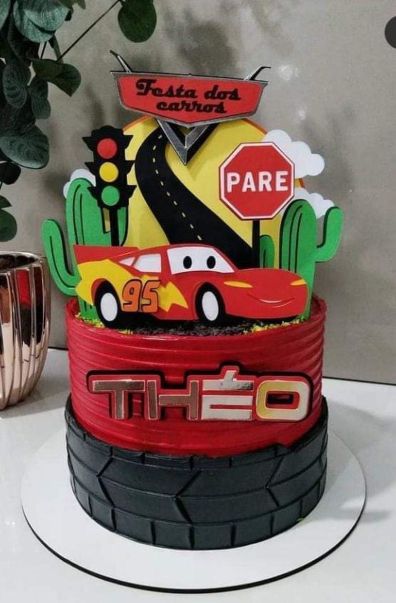 Arquivo de corte topo de bolo carros camadas