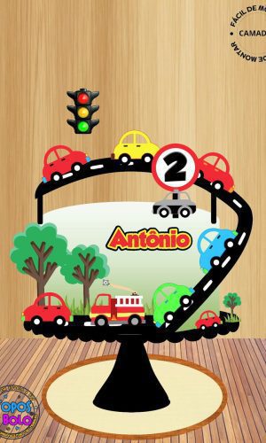 Arquivo de Corte Topo de Bolo Carros Camadas