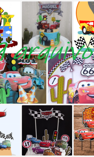 Arquivo De Corte Topo De Bolo - Carros Disney - Combo