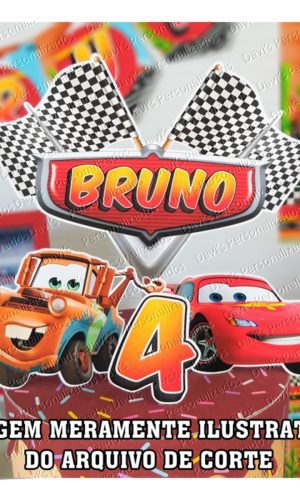 ARQUIVO DE CORTE TOPO DE BOLO CARROS DISNEY