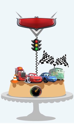 Arquivo de Corte Topo de Bolo Carros - Studio e pdf