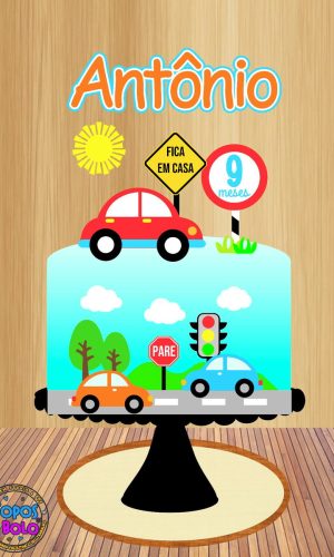 Arquivo de Corte Topo de Bolo Carros Transito