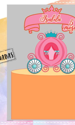 Arquivo de Corte Topo de Bolo Carruagem Princesa Studio/PDF