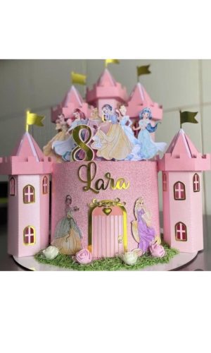 Arquivo de Corte Topo de Bolo Castelo 3d Princesas