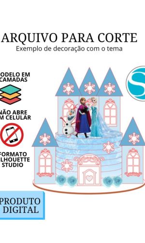 Arquivo de Corte Topo de Bolo -castelo Frozen