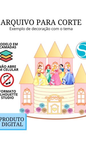 Arquivo de Corte Topo de Bolo - Castelo Princesa 1