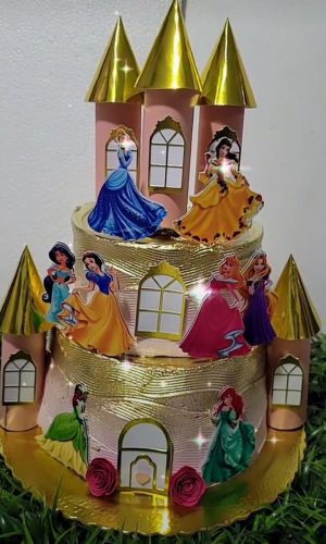 Arquivo De Corte Topo De Bolo Castelo Princesas