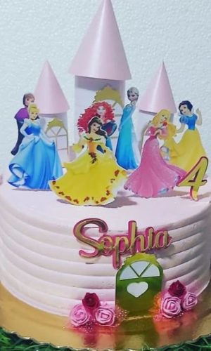 Arquivo de Corte Topo de Bolo castelo Princesas da Disney