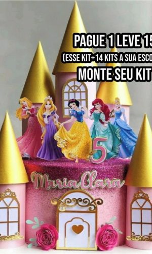 Arquivo de corte Topo de bolo Castelo Princesas Disney STUDI