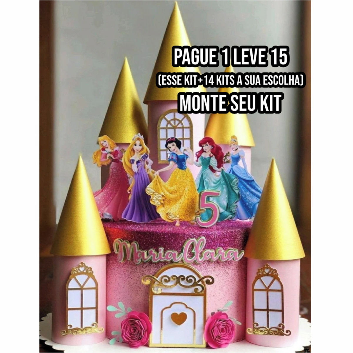 Arquivo de corte Topo de bolo Castelo Princesas Disney STUDI