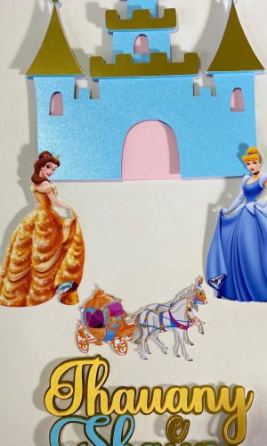 Arquivo de Corte Topo de Bolo Castelo Princesas